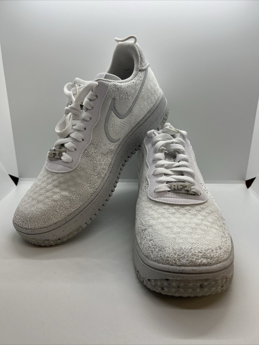 NEW Nike Air Force 1 Crater Flyknit White Grey DM0590-100