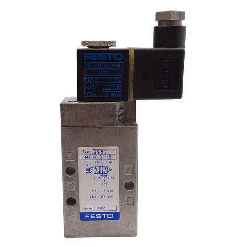 Festo MFH-5-1/8 Solenoid Valve, 5/2 Way, 1.8-8bar, G1/8, 24VDC/42VAC Coil - Picture 4 of 9