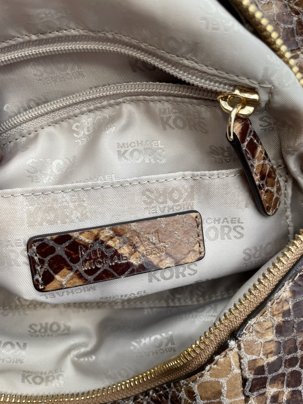 Michael Kors Chain Python Print Shoulder Bag Size… - image 7