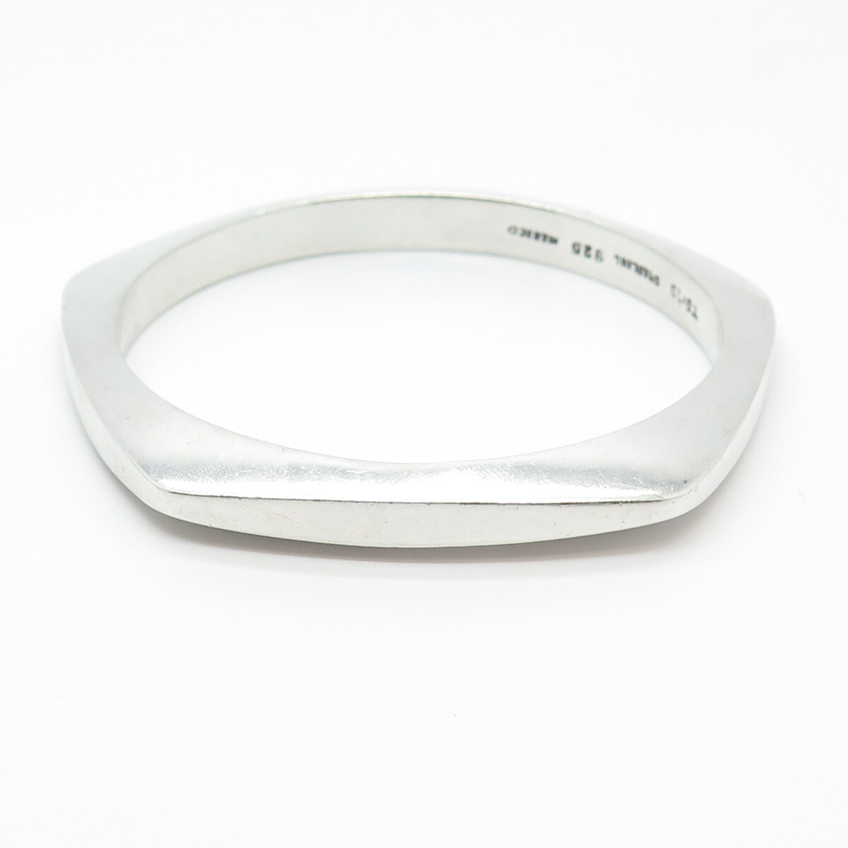 925 Sterling Silver Vintage Mexico Modernist Bangle Bracelet 8