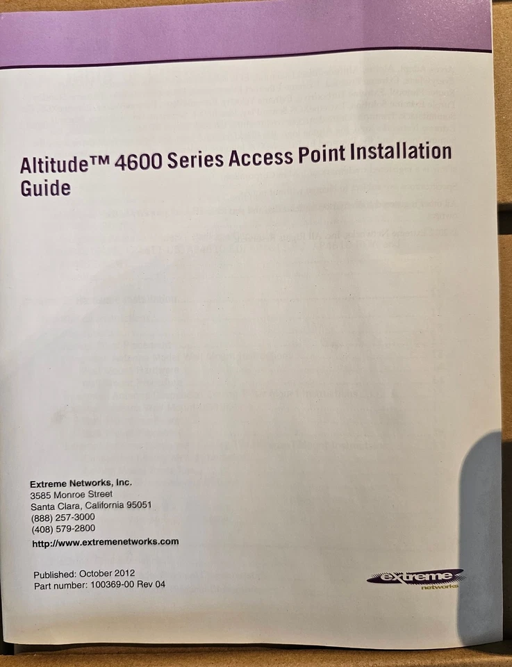 15731 Extreme Networks Altitude 4620 IEEE 802.11n 300 Mbit/s Wireless Access Poi - Image 2 of 4