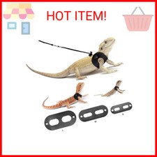 BWOGUE Bearded Dragon Harness and Leash Adjustable Leather Lizard Reptiles