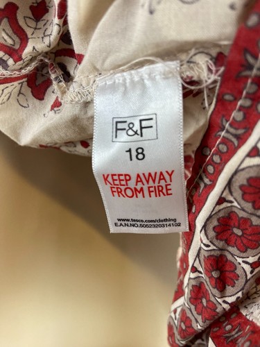 F&F size 18 womens summer top red mix shoulder strap 100% cotton - Picture 11 of 14