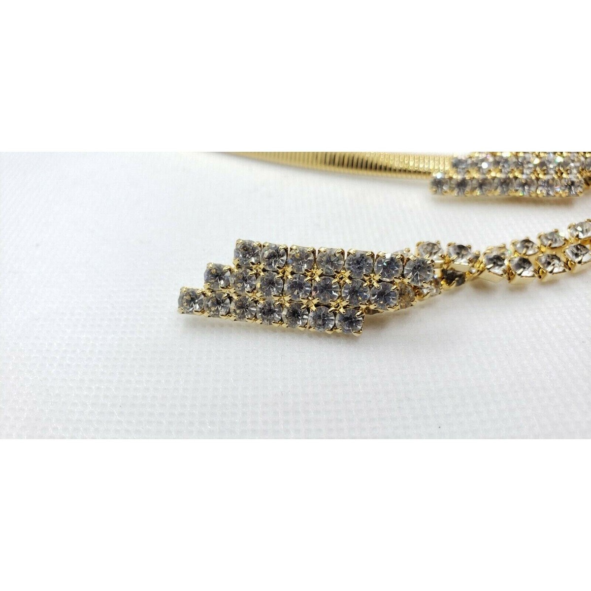Vintage Rhinestone Gold Coil Stretch Belt Waist Chain Juliana Vintage Rhinestone Gold Coil Stretch Belt Waist Chain  main image 2