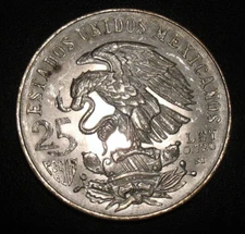 OLD SILVER COINS BU UNC 1968 MEXICO 25 PESOS
