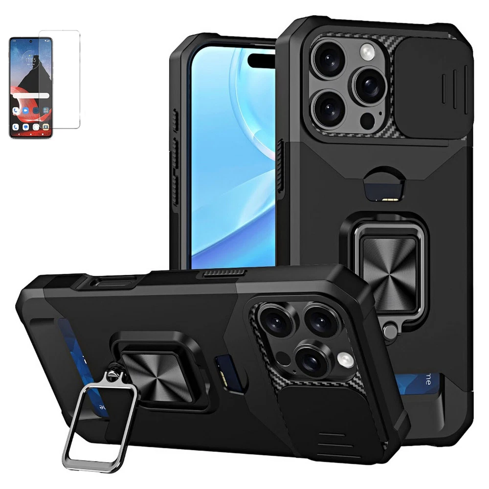 Slim iPhone 16 Pro 6.3 Case with Card Slot & Camera Protection
