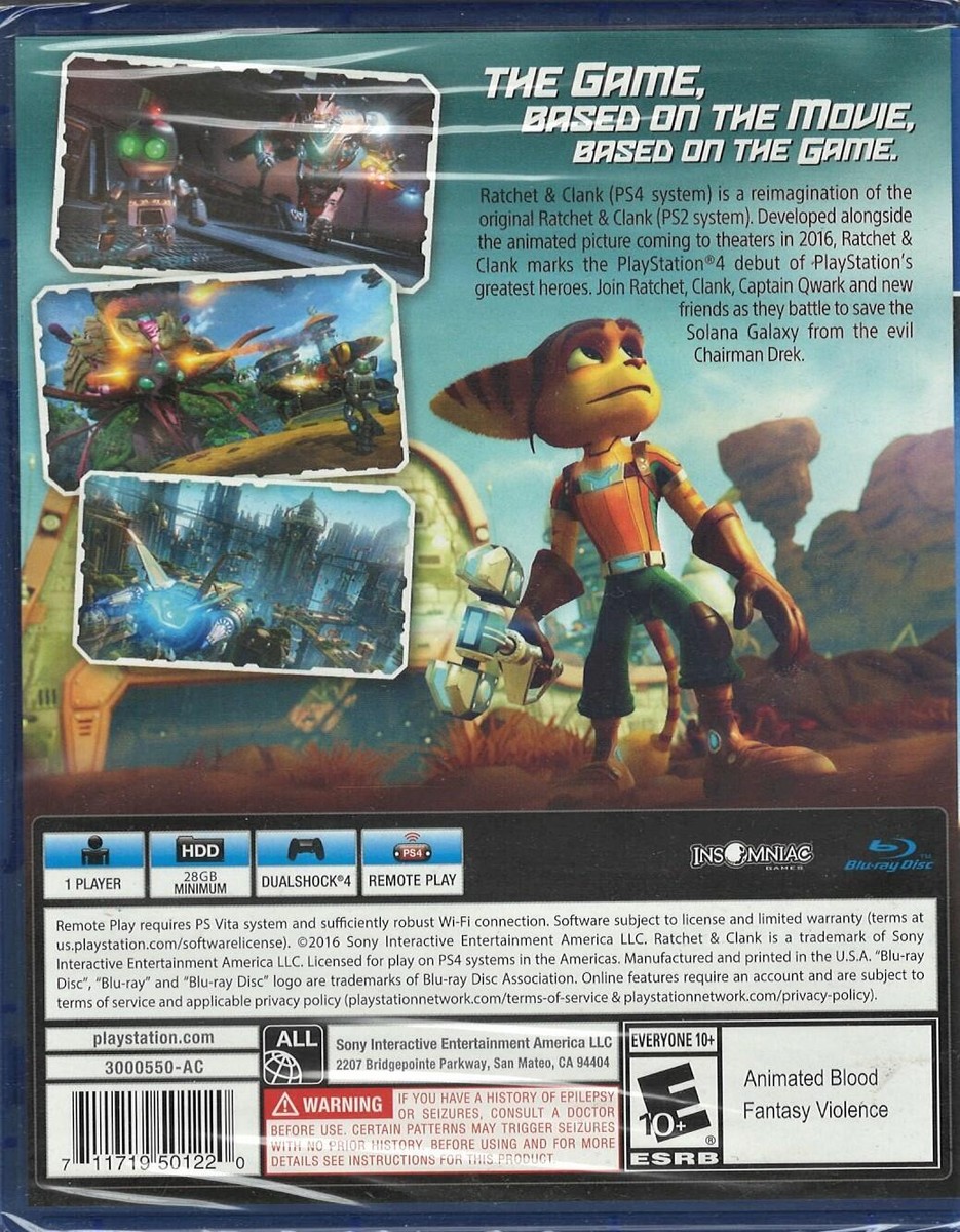 Ratchet Clank PS4 (Brand New Factory Sealed US Version) PlayStation 4,  playsta