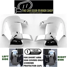 Fits Renault Master 2011-2024 Pair Short Arm Wing Mirror Cover Protector Chrome