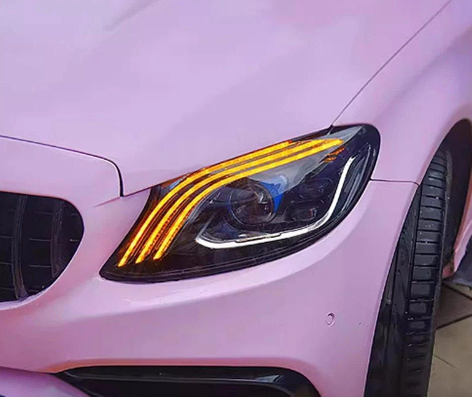 Faro de lente láser LED delantero exterior de plástico ABS para Mercedes Benz C200 15-21 Foto 4 de 4