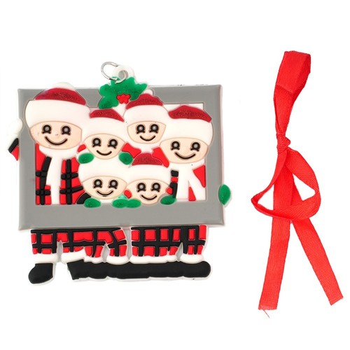 Baumschmuck Weihnachten personalisiert Familie Bilderrahmen Weihnachtsmann Xmas 1 Stück - Bild 6 von 25