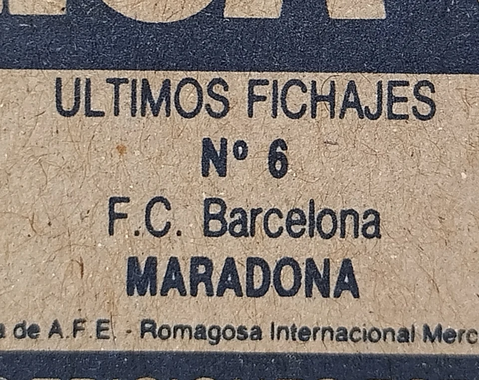 DIEGO ARMANDO MARADONA BARCELONA 1982 1983 FICHAJE 6 SIN PEGAR NUNCA PEGADO - Imagen 3 de 3