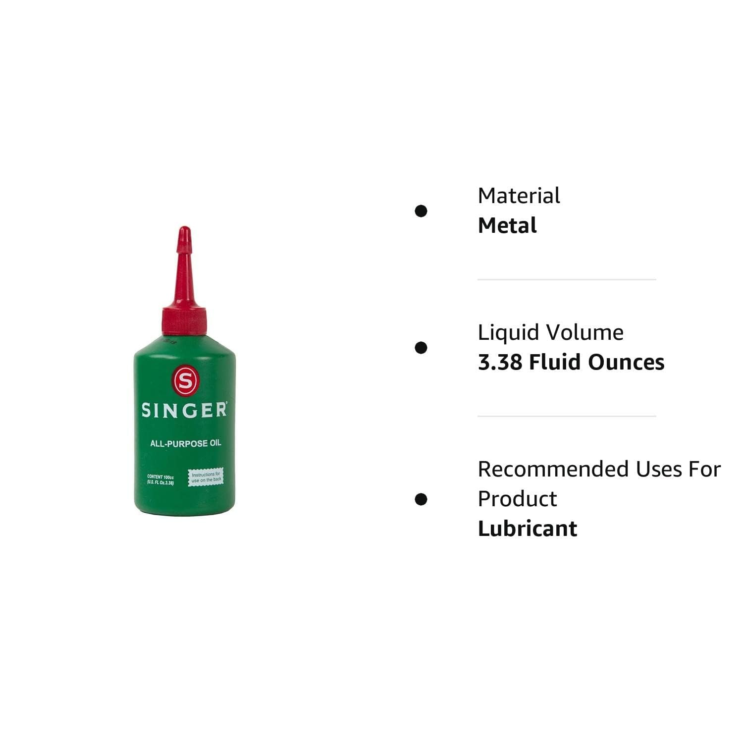 Genuine Singer Sewing Machine Oil 3.38 Ounces Petroleum Lubricant