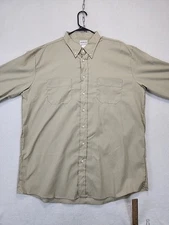 Aramark WearGuard Heavy Work Button Up Duty Shirt NWOT Mens 2XL-L Khaki Tan