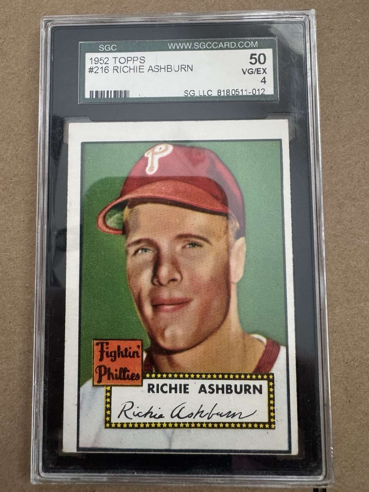1952 Topps Richie Ashburn #216 SGC 4 HOF