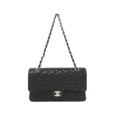 Chanel Classic Flap Caviar Skin Shoulder Bag Women Black One Size