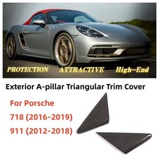 Real Carbon Fiber Door A-pillar Triangular Trim Fit Porsche 91112-1871816-19