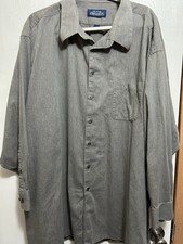 Men  s gray Stafford long-sleeve button-up shirt 100 Cotton Size 20. 35/36