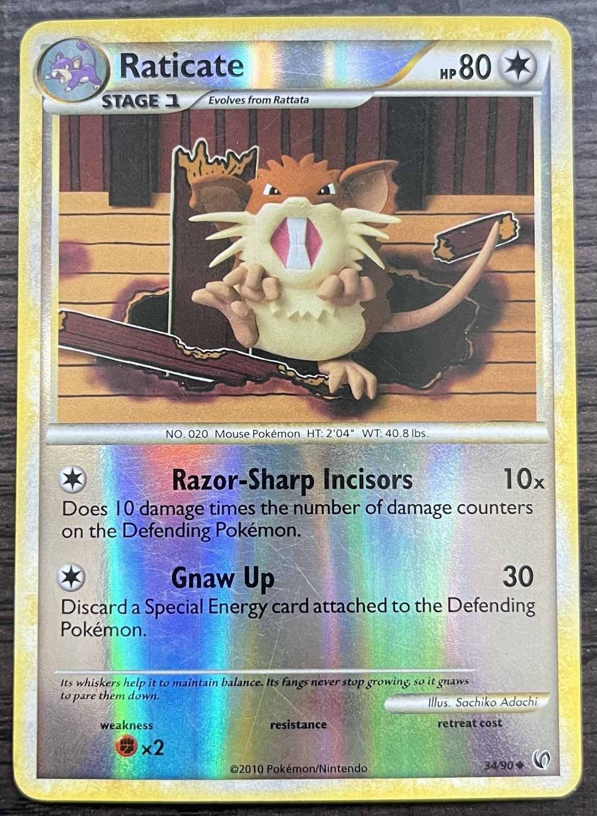 Raticate 34/90 Pokemon TCG Undaunted Reverse Holo Lightly Played LP