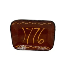 Vintage 1776 Commemorative Pottery Dish Handmade Red Clay Signed Ohio 2018