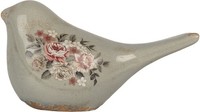 Clayre & Eef 6CE2243M Dekoration Vogel 22X9X12 Cm Grau & Rosa