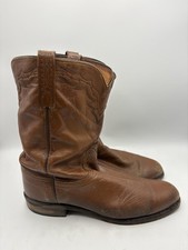Lucchese Sunset Roper Ranch Hand Cowboy Boots Brown Size 9 EE Made In USA $645