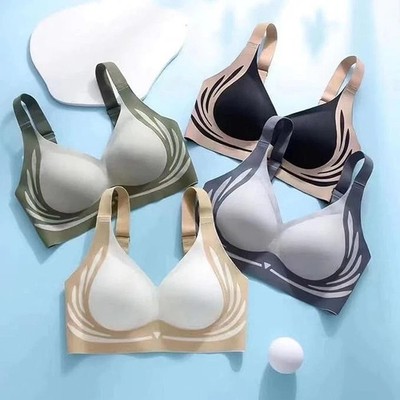4pcs Set Of Color-blocked Seamless Sports Bras Sexy And Comfortable Size L