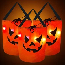 Halloween Drawstring Candy Bags Light up Multipurpose Halloween Trick or Trea...