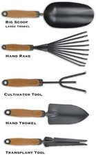 Garden Tool Set 5 Pieces Heavy Duty Steel Cork Handles Weeding Digging