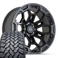 Set4 Black Df03 20x9 Wheels 27555r20 All Terrain Tires 6x5.5 -12et