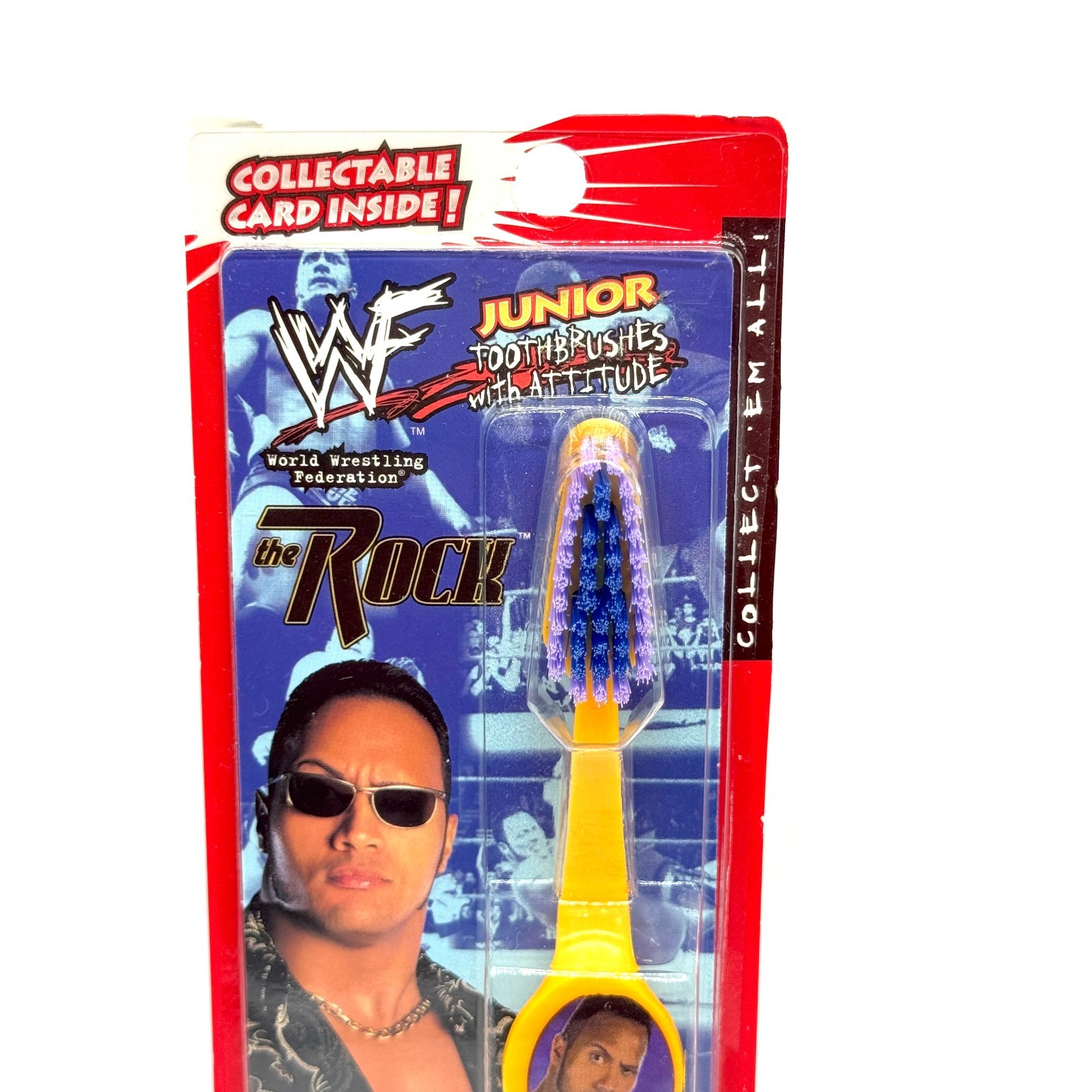 Vintage WWF The Rock Promo Toothbrush Open Box Wrestling Dwayne Johnson No Card view 2
