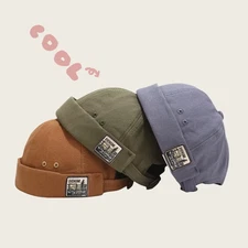 Unisex Brimless Cap Skullcap Breathable Adjustable Sailor Cap Hip Hop Hat Versat