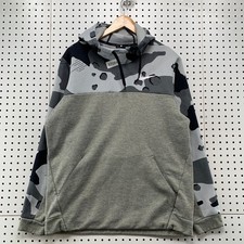Nike Camo Hoodie Sweatshirt Mens Large Gray Dri-Fit Camo Fleece Pullover