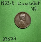 1933 D Lincoln Wheat Cent / Penny 1c Vf Very Fine