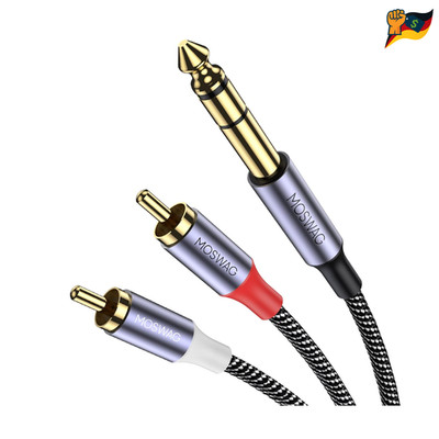 MOSWAG 6 35mm Dual RCA Audio Splitter Kabel 1 4 TRS