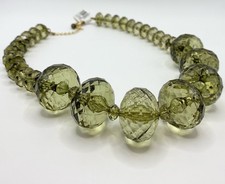 NWTs Anne Taylor LOFT Large Green Facetted Bead 23.5” Necklace