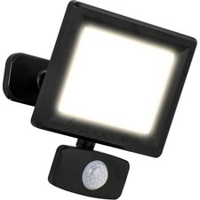 Luceco Outdoor Security LED Essence Floodlight & PIR, 20W, Black 