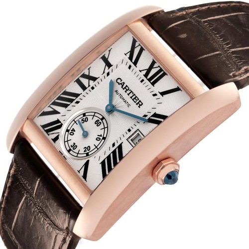 Reloj Cartier Tank MC oro rosa esfera plateada para hombre W5330001 caja papeles - Imagen 5 de 9