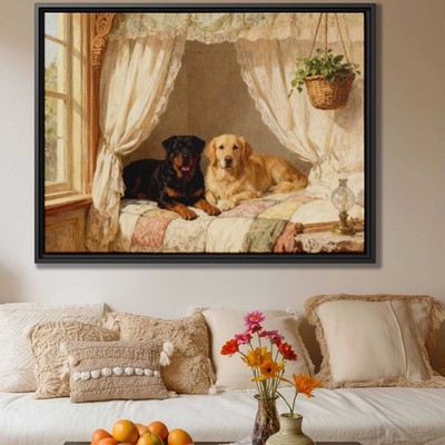 Rottweiler Canvas Print Dog Lover Artwork Oil Painting Living Room Decor Art