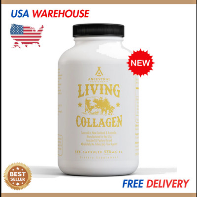 Ancestral Supplements Living Collagen Grass Fed Beef | 3000mg | 180 Capsules