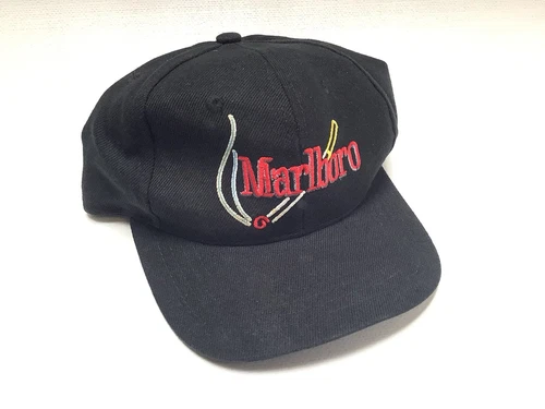 Marlboro Gear Cap 90's Black Lit Cigarette Cap Adjustable