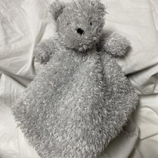 Blankets Beyond soft fuzzy plush gray baby lovey bear blanket security 14"