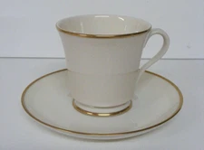 Gorham Fine China Gorham Gold Rim Footed Cup and Saucer Set