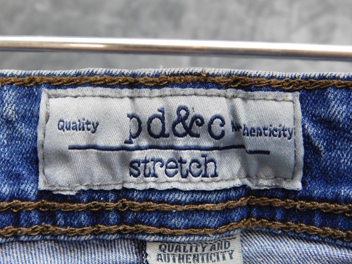 pd&c Jeans Mens 36x32 Blue Slim Stretch Denim Straight Leg Medium Wash Pants - Picture 7 of 13
