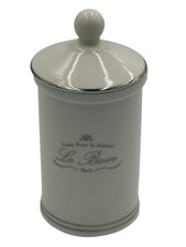    VTG Kassatex New York Le Bain Paris Storage Jar White  Silver 6  Hx3  D   
