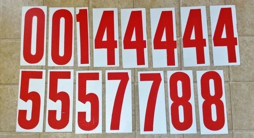 15 Vintage Metal/Gas Service Station PRICE NUMBERS Double Sided ~ 12" X 5"