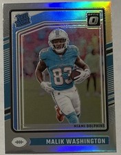 2024 Optic MALIK WASHINGTON (RC) Rated Rookie Silver Holo Prizm #272 Dolphins