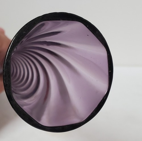 Amethyst Swirled Murano Style Glass Bud Vase - Picture 3 of 7