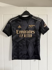 Arsenal Adidas 22/23 Kids Black / Gold Away Shirt Jersey 11-12 Years Jesus #9