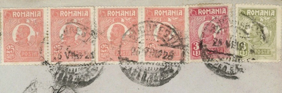Cubierta fina de Rumania de 1919 a Alemania 1,11 Ferdinand Bucarest-Fábrica de Losenich Foto 3 de 3