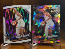 2025 Prizm WNBA Kalani Brown White Seismic + Cracked Ice Prizm #55 Mercury